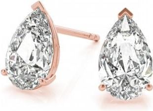 Allurez 0.50ct Pear-Cut Lab Diamond Stud Earrings 14kt Rose Gold (F-G, VS1)