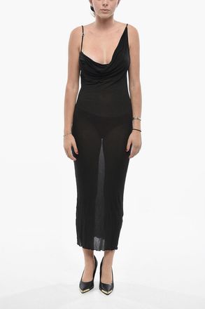 Dsquared2 Vestito Trasparente con Scollatura Drappeggiata Dsquared2