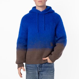 Burberry Wool Mohair Blend Hoodie, Size Medium