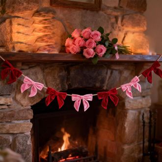 OEM Guirnaldas Decorativas De Terciopelo Rosa Y Rojo Para La