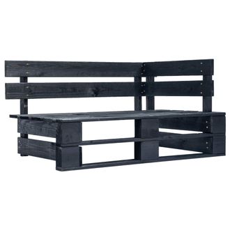 vidaXL Banco Esquinero De Pal&eacute;s Para Jard&iacute;n Madera Negro Vidaxl