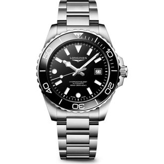 Longines HydroConquest Automatic Bracelet Watch, 42mm in Black at Nordstrom