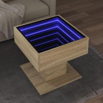 vidaXL Tavolino Salotto con led Rovere Sonoma 50x50x45 cm Multistrato - Vidaxl