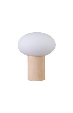 Brightech Ivy 9.5 Modern LED Table Lamp with Oval Frosted Glass Shade and Phone Charging USB-C Port in Wood at Nordstrom