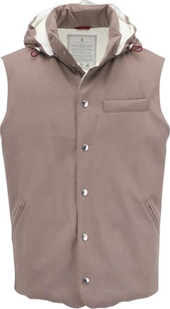 Brunello Cucinelli Gilet con cappuccio - Marrone