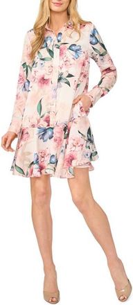 Ted Baker Gloria Floral Button-Up Shirt Dress in Vanilla Ice at Nordstrom, Size X-Large