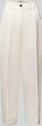 Marc O'Polo Relaxed Fit Bundfaltenhose mit Leinen-Anteil in Weiss, Gr&ouml;&szlig;e 34