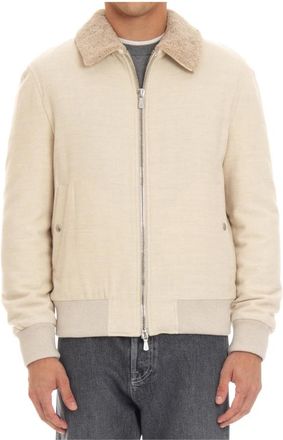 Eleventy Wool Bomber Jacket - Heren - Bomber jackets - Beige - XL - Wol - Jassen