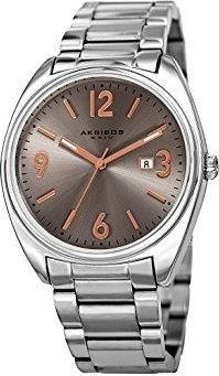 Akribos XXIV Gunmetal Dial Stainless Steel Mens Watch AK957SS