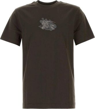 Burberry Mens Paisley Ekd Logo Shadow T-shirt - Brown Cotton - Size X-Large