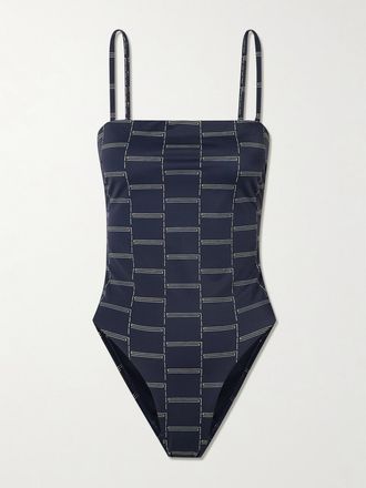 Matteau Costume Da Bagno Stampato Petite Square - Blu