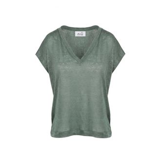 Ni&ugrave; T-Shirts, female, Green, Size: L T-shirt Trapezio