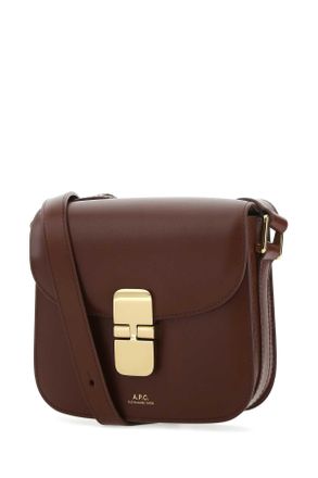 A.P.C. Womens Brown Leather Grace Mini Crossbody Bag Cad Vache Borse A Tracolla