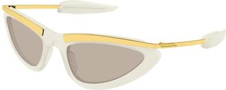 Bottega Veneta Prisma Cat Eye Zonnebril - Dames - Zonnebrillen - Wit - 58 MM - Accessoires
