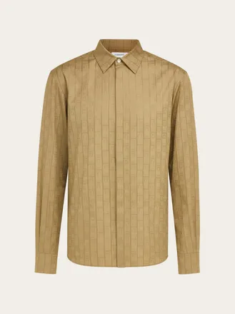 Ferragamo Men Ferragamo Monogram sport shirt Beige