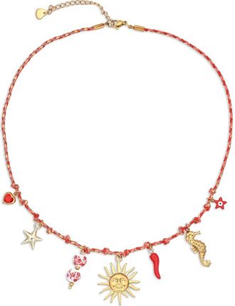 Eye Candy Los Angeles Millie Charm Necklace in Red at Nordstrom Rack