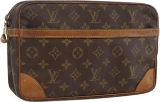 Louis Vuitton Pre-owned Compi&egrave;gne 28 Clutch Bag - Dames - Vintage Clutch - Bruin - ONE Size - Leer - Vintage