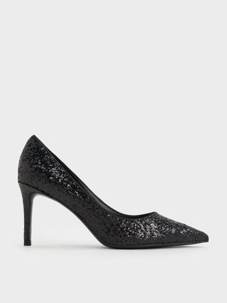 Charles & Keith Emmy Glittered Pointed-Toe Pumps