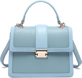 Generic Womens Top Handle Grab Bag with Push Lock Closure - Structured Crossbody Shoulder Handbag with Adjustable Strap & Dual Compartments (21 x 9 x 16 cm) (