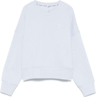 DKNY embroidered sweatshirt - women - Cotton/Polyester - L - Blue