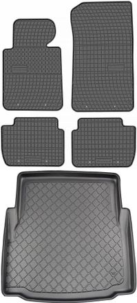 OEM Bmw Serie 3 E46 Sed&aacute;n De 1998 A 2005, 2 De Febrero, Juego - Alfombrillas De Goma Para Coche + Alfombrilla Para Maletero