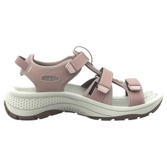 Keen Astoria West Open Toe Textile Synthetic Womens Hook and loop Sandals - Fawn Silver Birch - Size:UK 5.5