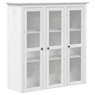 Berkfield Home Cabinet with Glass Doors BODO White Solid Wood Pine