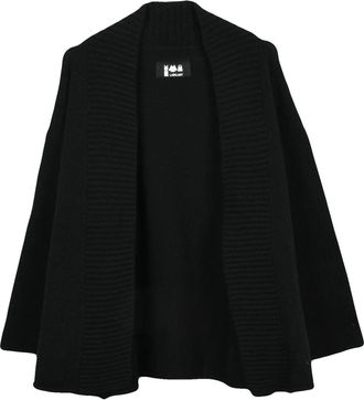 Labo Art Black Open Front Virgin Wool Cardigan