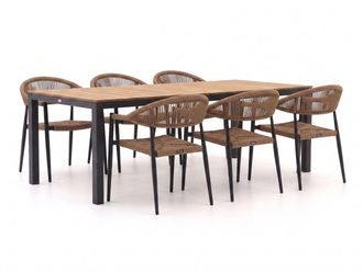 Manifesto Furniture Manifesto Belpasso/Fidenza 220cm dining tuinset 7-delig stapelbaar