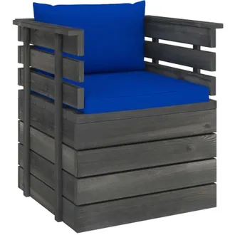 vidaXL Sill&oacute;n De Jard&iacute;n Con Cojines Madera De Pino Vidaxl