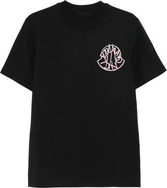 Moncler T-shirt con logo in jersey - Nero