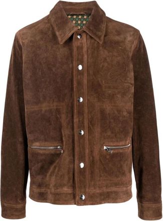 Etro Light Jassen - Heren - Leren en Su&egrave;de Jassen - Bruin - S - Jassen