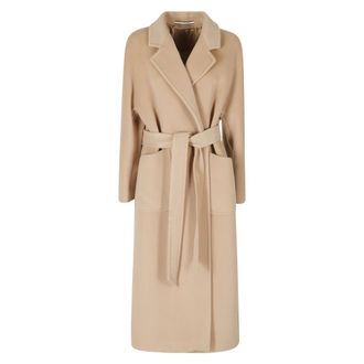 Tagliatore Charlize Lange Jas - Dames - Mantels - Beige - Maat: XS Wol