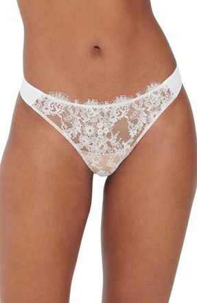 Skarlett Blue Entice Lace Front Thong in White/nylon at Nordstrom, Size X-Large