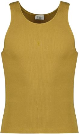 Saint Laurent Cassandre Tank Top - Heren - Tops zonder mouwen - Geel - M - Katoen - Tops