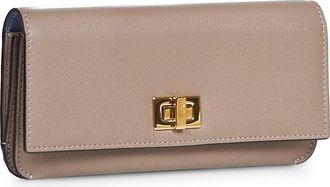 Fendi Womens Wallet Way Continental Calf Leather Mud & Purses