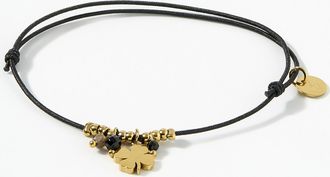 Simons Womens Bead and clover cord bracelet