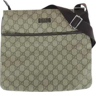 Gucci Pre-owned Cross Body Bags, male, Beige, Size: ONE SIZE Pre-owned GG Supreme Canvas Shoulder Bag