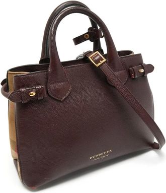 Burberry banner leather tote - Red
