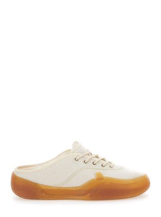 ERL low Skate Mule White Low Top Sneakers With Contrasting Sole In Cotton Man