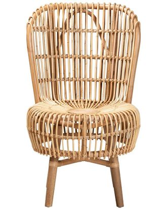 Baxton Studio Nagoya Modern Bohemian Rattan Tall Lounge Chair