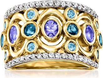 Ross-Simons Multi-Gemstone Ring in 18kt Gold Over Sterling