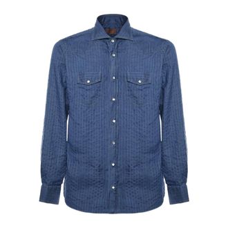 Borriello Heren, Overhemden, Blauw, Maat: M Denim