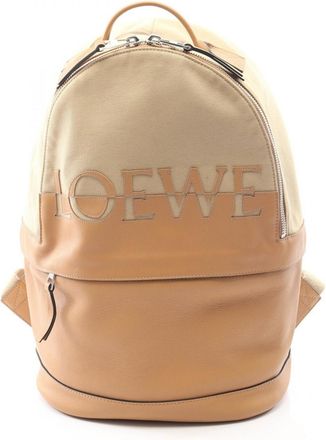 Loewe Beige Canvas Leather Backpack (Pre-Owned)