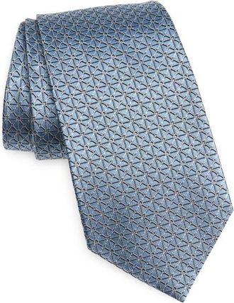 Ermenegildo Zegna Geometric Silk Jacquard Tie in Light Blue at Nordstrom