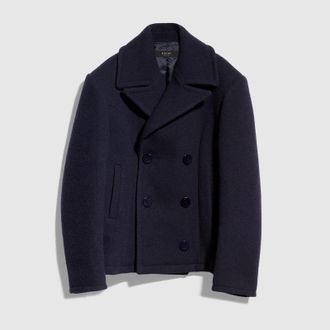 Gucci Felted Wool Caban, Blue