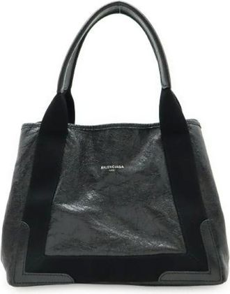Balenciaga Pre-owned Tote Bags, female, Black, Size: ONE SIZE Pre-owned Vintage Leather Tote Bag