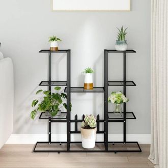 vidaXL vidaXL Portafiori 94,5x25x89 cm Ferro Nero
