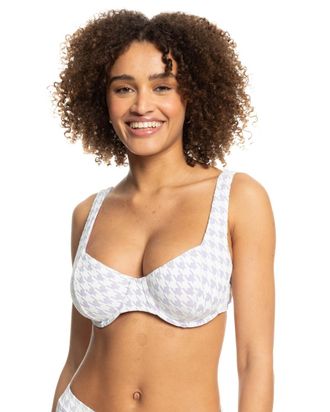 Roxy B&uuml;gel-Bikini-Top ROXY Check It, Damen, Gr. S, Cup B, lila, Obermaterial: 75% Microfaser, 16% Nylon, 9% Elasthan;, Bikini-Oberteile B&uuml;gel-Bikini-Top