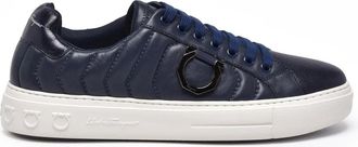 Ferragamo Blue Leather Sneakers